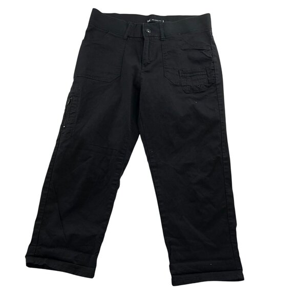 Lee Womens Capri Pants Size 8 Medium Black Relaxed Fit Cropped Classic Casual - Picture 1 of 16